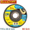 FLAP DISC ZIRCONIUM 115MM 80GRIT ANGLED