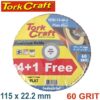 FLAP SANDING DISC 115MM 60GRIT 4+1 FREE