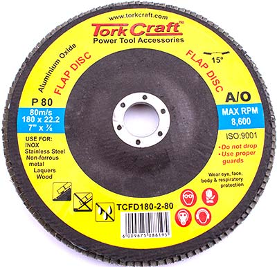 FLAP DISC 180MM 15 DEG.ANGLE 80GRIT FLAP DISC 180MM 15 DEG.ANGLE 80GRIT
