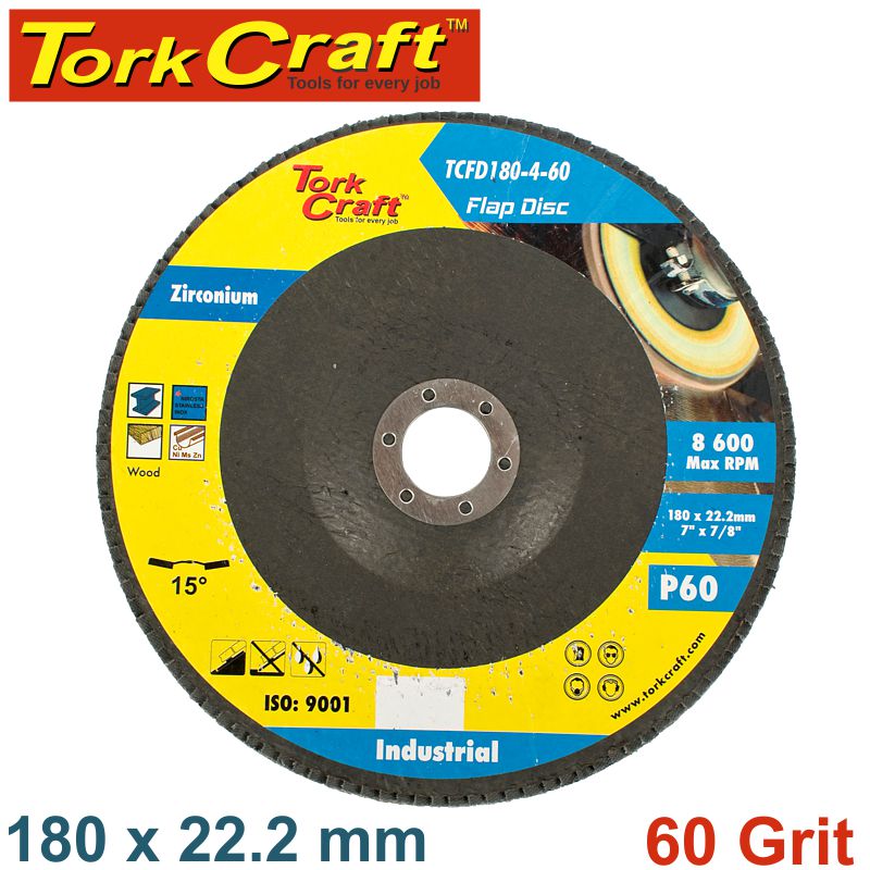FLAP DISC ZIRCONIUM 180MM 60GRIT ANGLED FLAP DISC ZIRCONIUM 180MM 60GRIT ANGLED