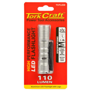 TORCH LED ALUM. 110LM BLK WITH CLIP USE 1 X AA BATTERY TORK CRAFT