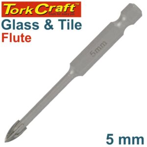 GLASS & TILE DRILL 5MM 4 FLUTE WITH HEX SHANK