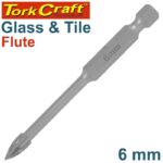 GLASS & TILE DRILL 6MM 4 FLUTE WITH HEX SHANK