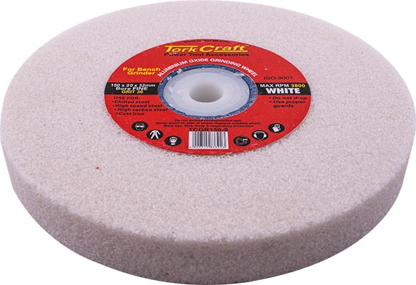 GRINDING WHEEL 150X20X32MM WHITE COARSE 36GR W/BUSHES FOR BENCH GRIN GRINDING WHEEL 150X20X32MM WHITE COARSE 36GR W/BUSHES FOR BENCH GRIN