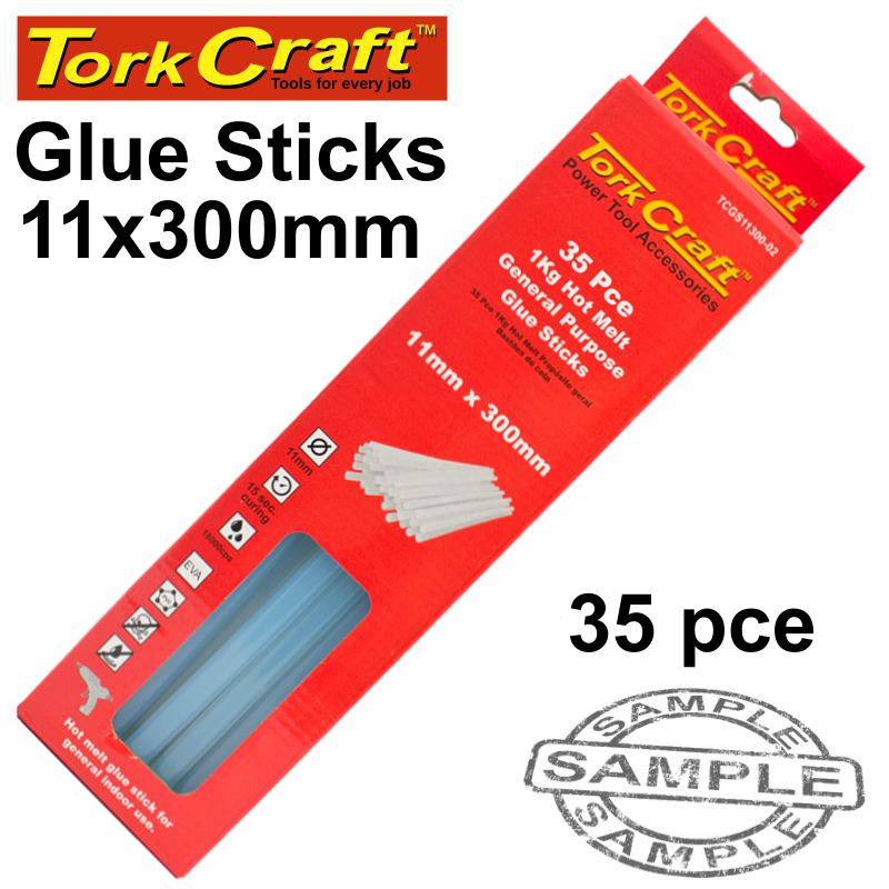 GLUE STICK 11 X 300MM 35PC 1KG HOT MELT GEN. PURPOSE EVA 18000CPS GLUE STICK 11 X 300MM 35PC 1KG HOT MELT GEN. PURPOSE EVA 18000CPS