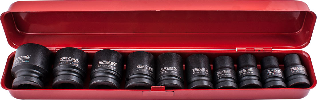 10PC 1/2' DRIVE IMPACT SOCKET SET (10.11.13.14.17.19.21.22.24.27) 10PC 1/2' DRIVE IMPACT SOCKET SET (10.11.13.14.17.19.21.22.24.27)
