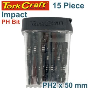 IMPACT PHIL.2 X 50MM POWER BIT 15PC TIC TAC CASE