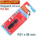 IMPACT POZI.1 X 50MM POWER BIT 2/CARD