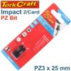 IMPACT POZI.3 X 25MM INS.BIT 2/CARD