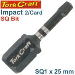 IMPACT SQUARE RECESS INS. BIT NO.1X25MM 2/CARD