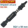 IMPACT SQUARE RECESS PWR BIT NO.1X50MM 2/CARD