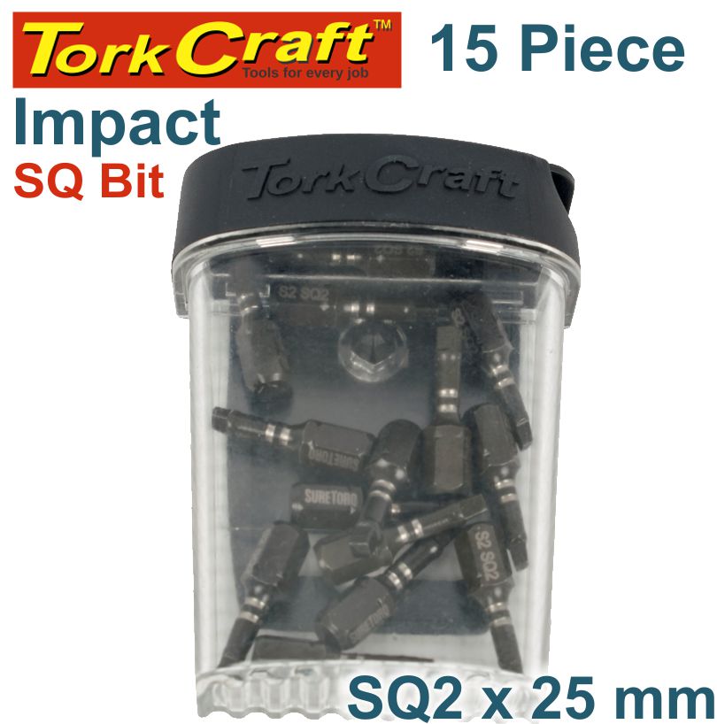 IMPACT SQUARE RECESS BIT NO2 25MM 15PC TIC TAC CASE IMPACT SQUARE RECESS BIT NO2 25MM 15PC TIC TAC CASE