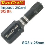 IMPACT SQUARE RECESS INS.BIT NO.3X25MM 2/CARD