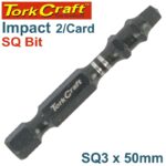 IMPACT SQUARE RECESS PWR BIT NO.3X50MM 2/CARD