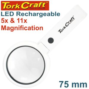 LED RECHARGEABLE HAND HELD FOLDING MAGNIFYER