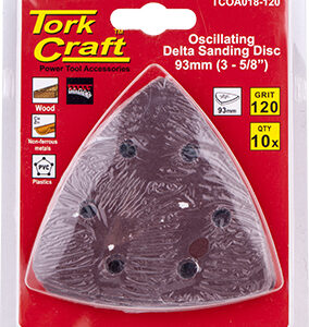 OSCILATING SANDPAPER A/O 93MM 10PC DELTA SHAPE 120GRIT