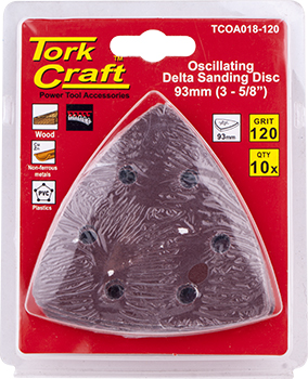 OSCILATING SANDPAPER A/O 93MM 10PC DELTA SHAPE 120GRIT OSCILATING SANDPAPER A/O 93MM 10PC DELTA SHAPE 120GRIT