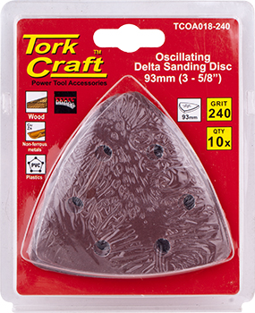 OSCILATING SANDPAPER A/O 93MM 10PC DELTA SHAPE 240GRIT OSCILATING SANDPAPER A/O 93MM 10PC DELTA SHAPE 240GRIT