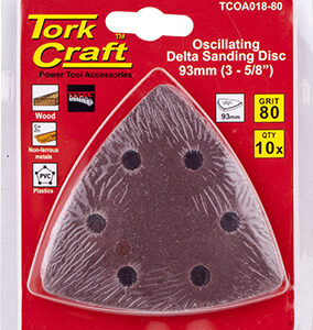 OSCILATING SANDPAPER A/O 93MM 10PC DELTA SHAPE 80GRIT
