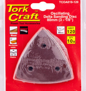 OSCILATING SANDPAPER A/O 80MM 10PC DELTA SHAPE 120GRIT