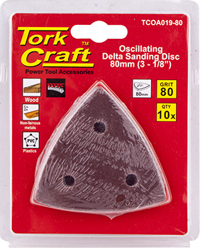 OSCILATING SANDPAPER A/O 80MM 10PC DELTA SHAPE 80GRIT OSCILATING SANDPAPER A/O 80MM 10PC DELTA SHAPE 80GRIT