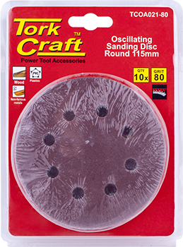 OSCILATING SANDPAPER A/O 115MM 10PC ROUND 80GRIT OSCILATING SANDPAPER A/O 115MM 10PC ROUND 80GRIT