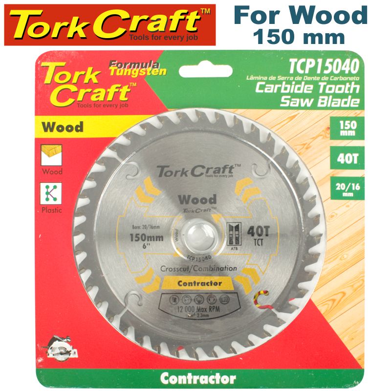 BLADE CONTRACTOR 150 X 40T 20/16 CIRCULAR SAW TCT BLADE CONTRACTOR 150 X 40T 20/16 CIRCULAR SAW TCT