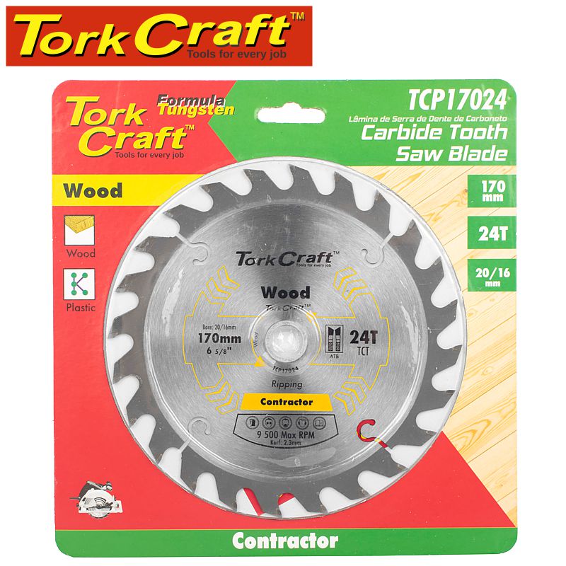 BLADE CONTRACTOR 170 X 24T 20/16 CIRCULAR SAW TCT BLADE CONTRACTOR 170 X 24T 20/16 CIRCULAR SAW TCT