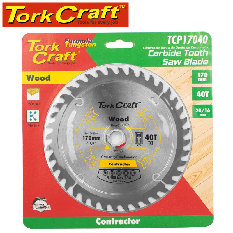 BLADE CONTRACTOR 170 X 40T 20/16 CIRCULAR SAW TCT BLADE CONTRACTOR 170 X 40T 20/16 CIRCULAR SAW TCT