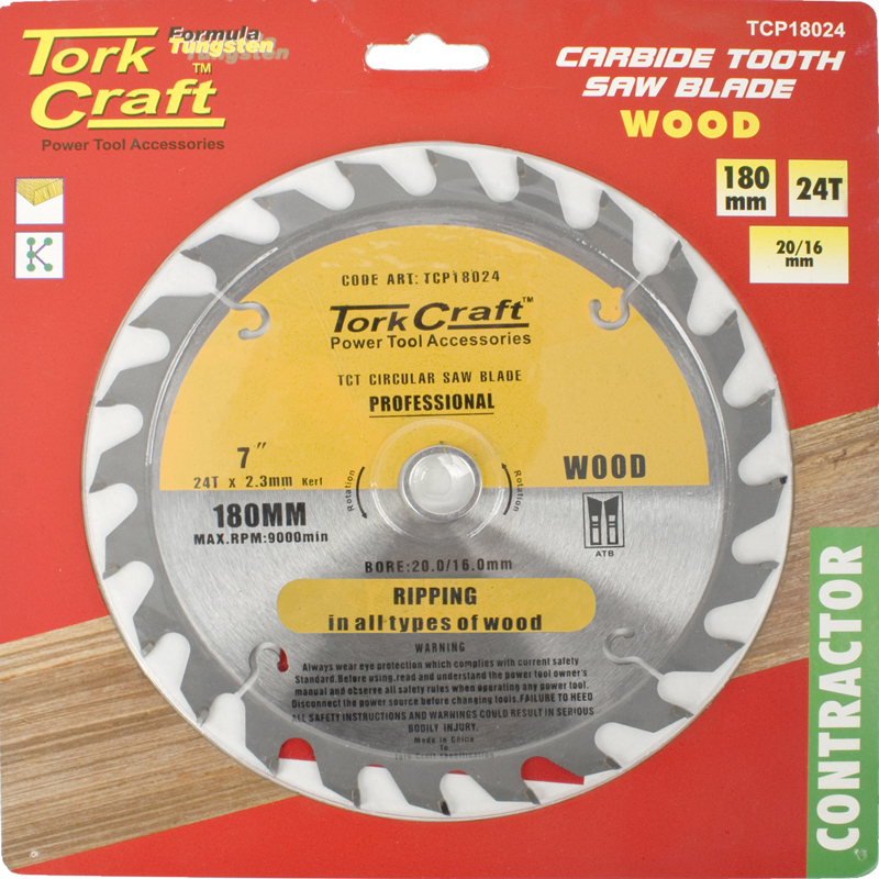 BLADE CONTRACTOR 180 X 24T 20/16 CIRCULAR SAW TCT BLADE CONTRACTOR 180 X 24T 20/16 CIRCULAR SAW TCT