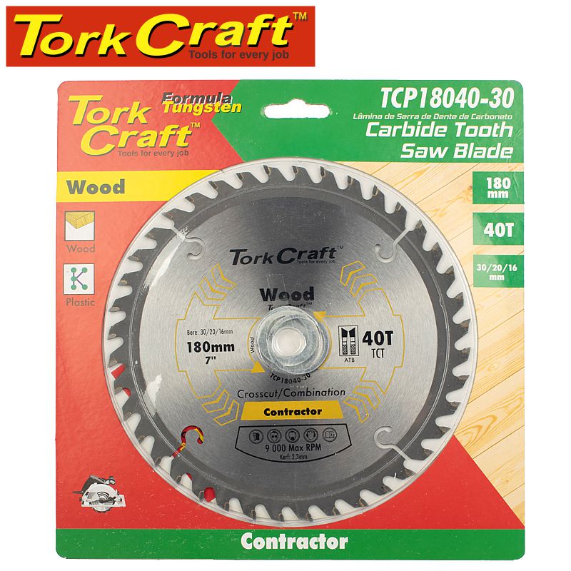 BLADE CONTRACTOR 180 X 40T 30/20/16 CIRCULAR SAW TCT BLADE CONTRACTOR 180 X 40T 30/20/16 CIRCULAR SAW TCT