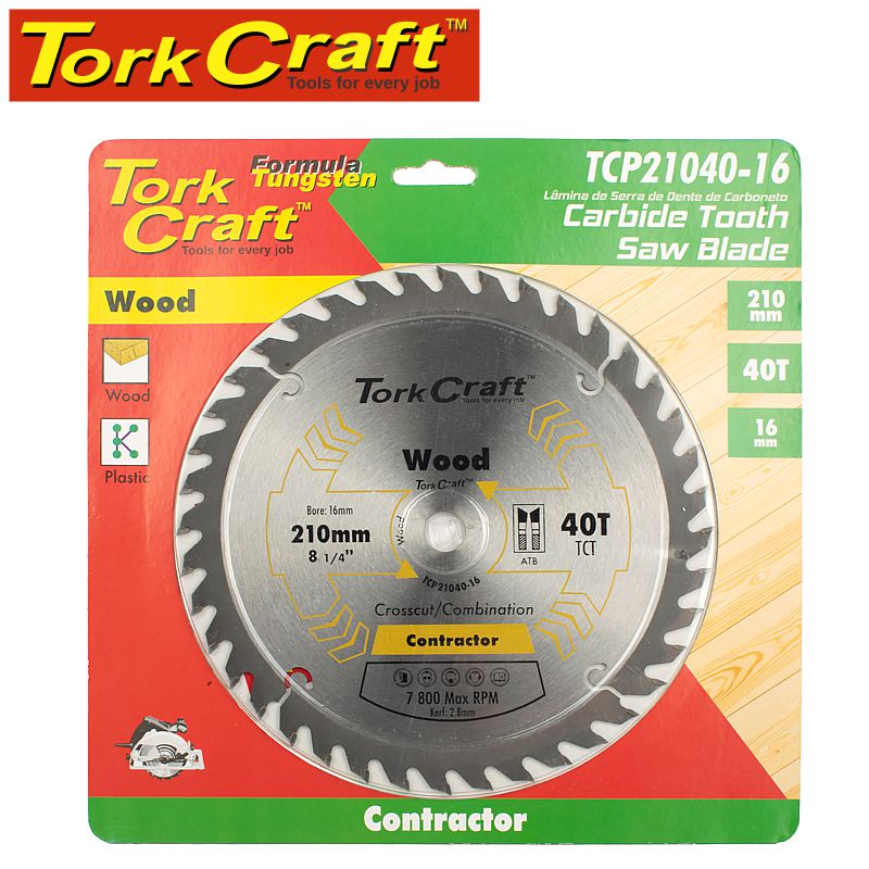 BLADE CONTRACTOR 210 X 40T-16mm CIRCULAR SAW TCT BLADE CONTRACTOR 210 X 40T-16mm CIRCULAR SAW TCT