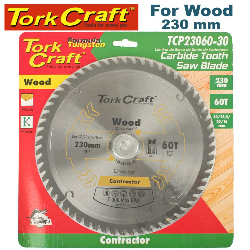 BLADE CONTRACTOR 230 X 60T 30/1/20/16 CIRCULAR SAW TCT BLADE CONTRACTOR 230 X 60T 30/1/20/16 CIRCULAR SAW TCT