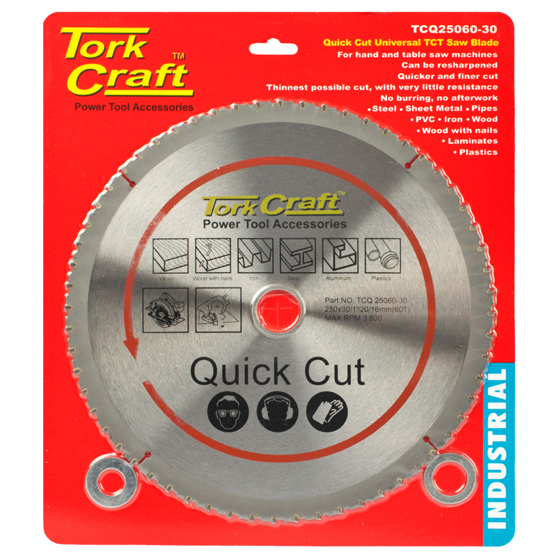 UNIVERSAL QUICK CUT TCT BLADE 250X60T 30-20-16 UNIVERSAL QUICK CUT TCT BLADE 250X60T 30-20-16