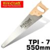HAND SAW 550MM 7TPI 0.9MM TEMP. BLADE WOOD HANDLE