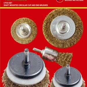 WIRE BRUSH SET 5PCE WITH 6MM SHAFT CUP/CIRC/END
