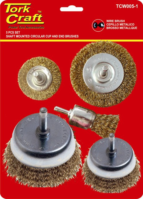 WIRE BRUSH SET 5PCE WITH 6MM SHAFT CUP/CIRC/END WIRE BRUSH SET 5PCE WITH 6MM SHAFT CUP/CIRC/END