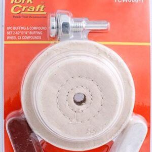 POLISHING BUFFING & COMPOUND DRILL SET 65 75 & 100mm BUFFING WHEELS