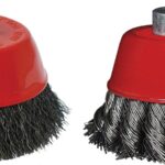 WIRE CUP BRUSH 75MM x M14 CRIMPED & KNOTTED SET 2PCE FOR115 ANGLE GRI