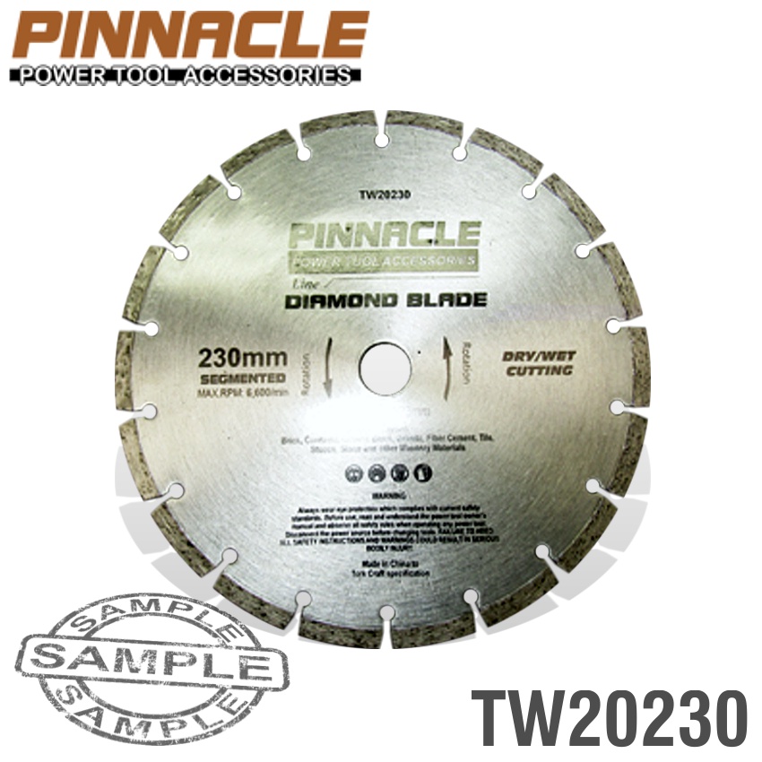 DIAMOND BLADE SEGMENTED 230MM PINNACLE BRAND Fallons