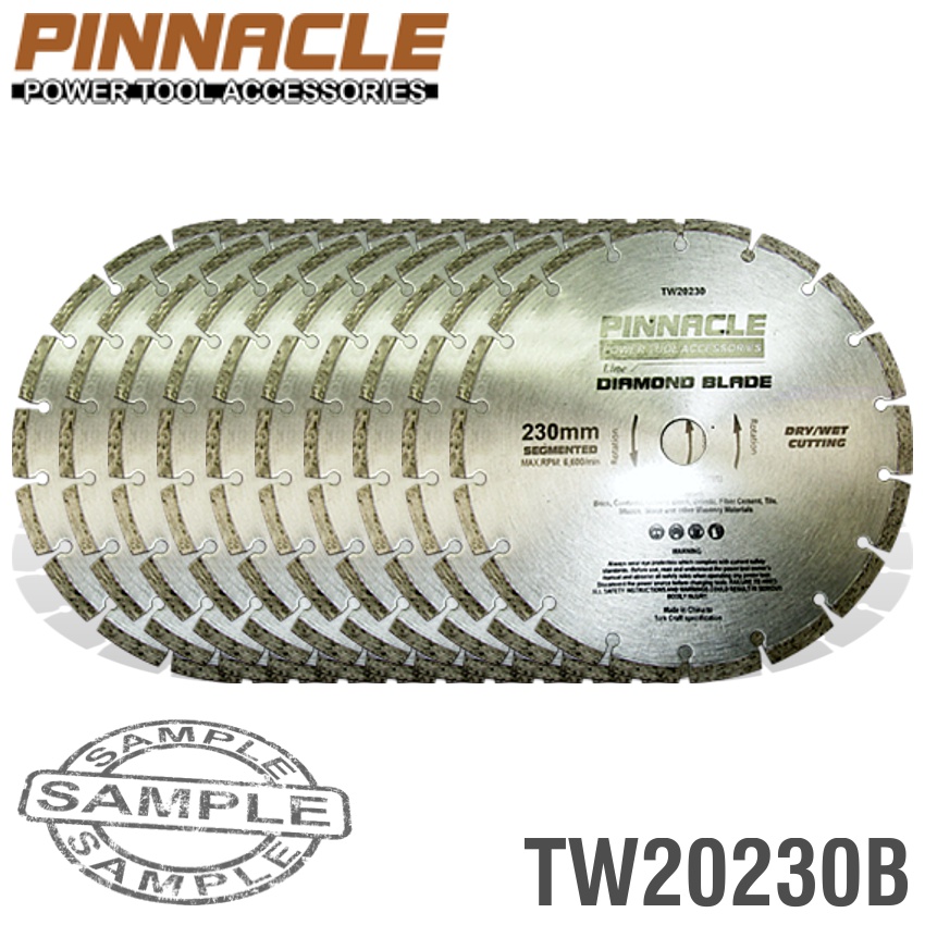DIAMOND BLADE SEGMENTED 230MM 10/BOX PINNACLE DIAMOND BLADE SEGMENTED 230MM 10/BOX PINNACLE